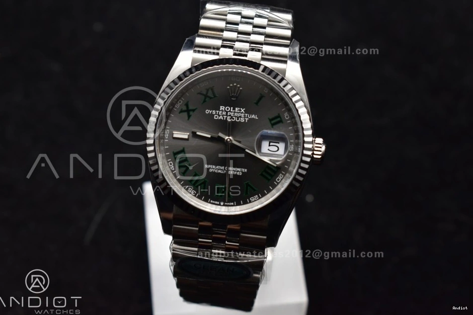 Edition Dial Roman 1:1 36 Jubilee Markers VR3235 on Bracelet Best Green 126234 Clean 904L Steel DateJust Gray 0520